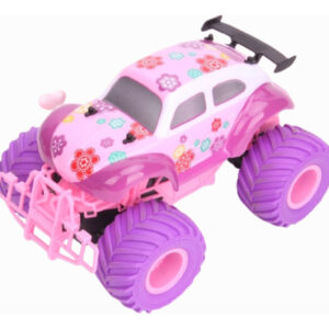 CARRINHO DE CONTROLE REMOTO FUSCA COR DE ROSA COM BATERIA RECARREGÁVEL