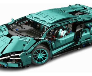 LAMBORGHINI DE MONTAR, COR VERDE ESCURO COM 1288 PEÇAS COM KIT DE ILUMINAÇÃO DE LED + KIT DE MOTORIZAÇÃO E CONTROLE REMOTO
