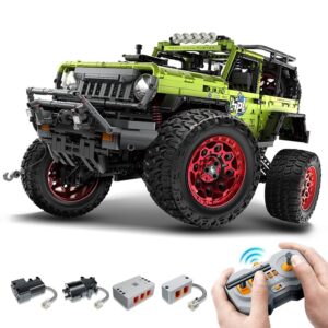 Blocos de montar Grande Jeep 4X4 com 2.540 Peças + kit de motorização e controle remoto – Marca QIHUI – Modelo 9829-2