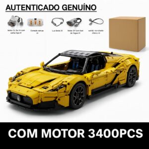 Blocos de montar Maserati MC20 – 3400 peças – Com motorização e controle remoto – 58,5 x 28 x 15,4 cm – Marca Rastar