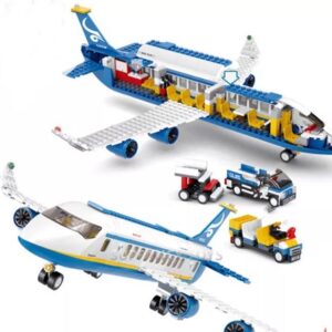 AVIÃO AZUL COMERCIAL COM 463 PEÇAS PARA MONTAR - MOD M38 B0366