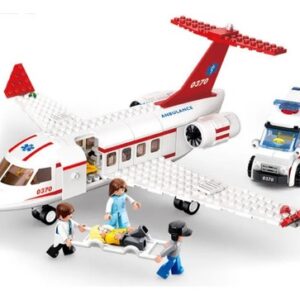 AVIÃO + CARRINHO AMBULÂNCIA COM 335 PEÇAS PARA MONTAR