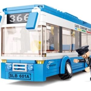 ÔNIBUS DE MONTAR COM 241 PEÇAS E 31CM MARCA SLUBAN - ACOMPANHA BONEQUINHOS