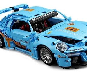 CARRO DE MONTAR PORSCHE AZUL COM1380 PEÇAS
