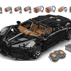 BUGATTI NIGHT SPORT CAR COM 4.688 PEÇAS PARA MONTAR +KIT DE MOTORIZAÇÃO E CONTROLE REMOTO