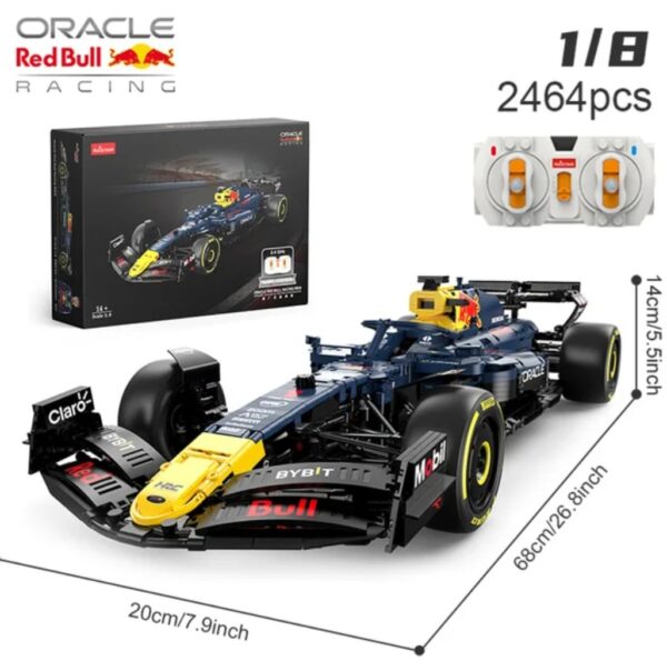 CARRO DE FORMULA 1 RB19 RED BULL COM 2.464 PEÇAS PARA MONTAR + KIT DE MOTORIZAÇÃO E CONTROLE REMOTO - EDIÇÃO ESPECIAL - 68 CENTÍMETROS DEPOIS DE MONTADA