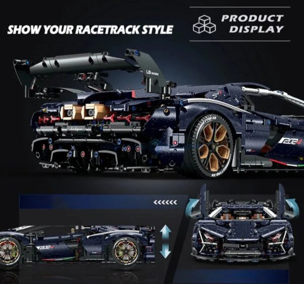 LAMBORGHINI AVENTADOR COM 4260 PEÇAS PARA MONTAR + KIT DE MOTORIZAÇÃO E CONTROLE REMOTO - Image 7